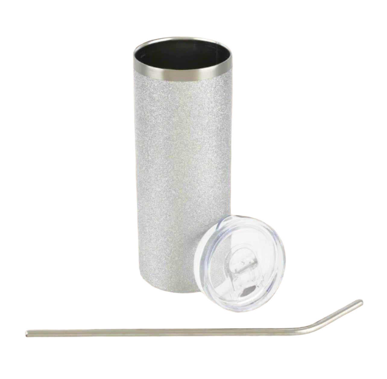 20 oz Silver Glitter Tumbler-Custom Designing