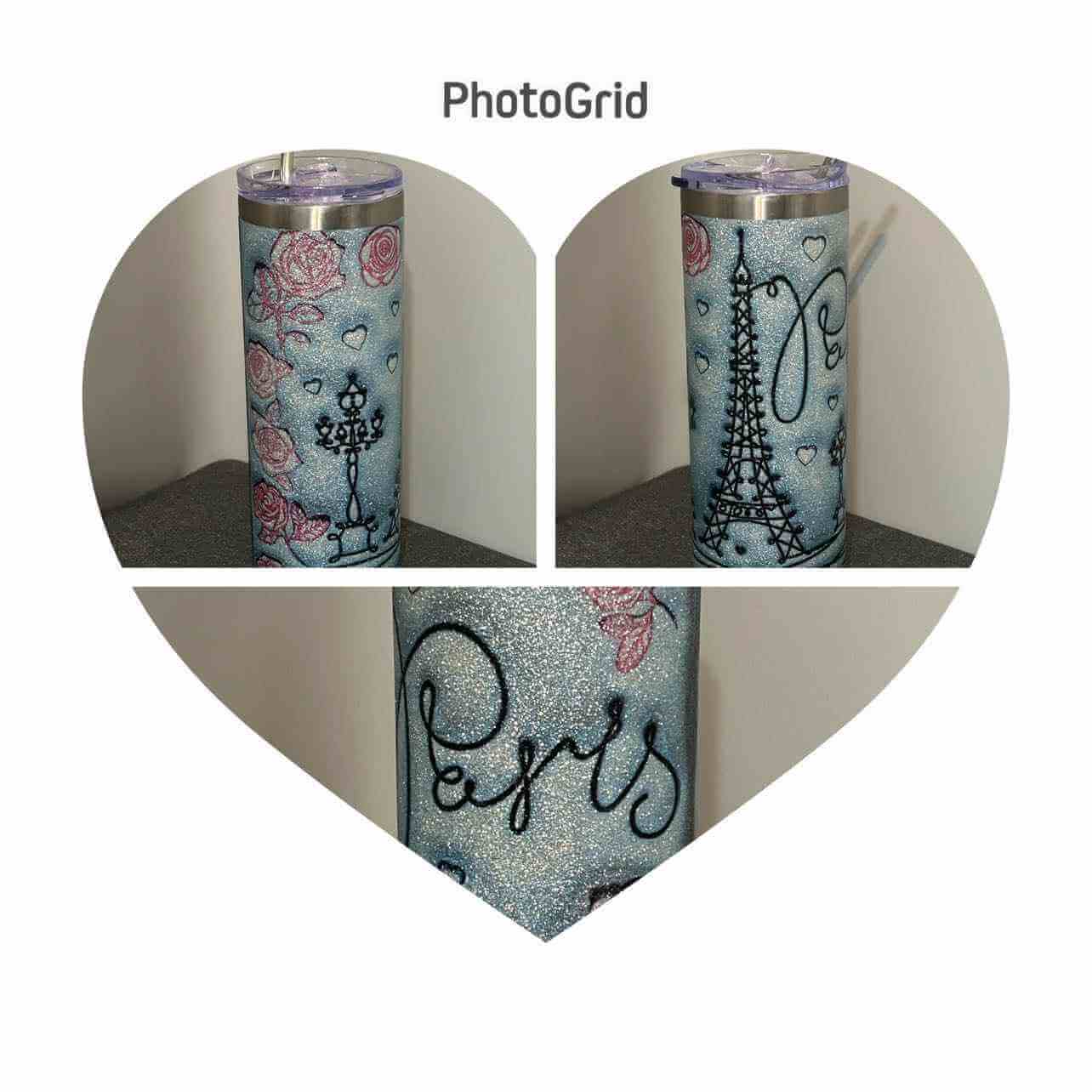 20 oz Silver Glitter Tumbler-Custom Designing