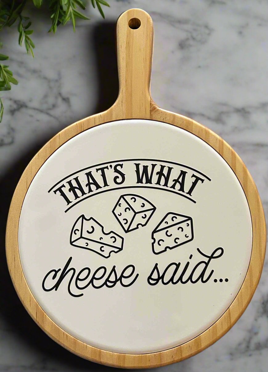 Cheese Board with Ceramic Tile-Custom Designs Available